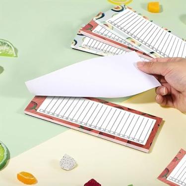 Imagem de Bloco de notas magnético para geladeira (21 cm x 9 cm), 80 folhas com design de morango para lista de compras, listas de tarefas, almofada magnética para casa, escritório, escola