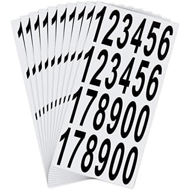 Imagem de 10 folhas de adesivos de número de caixa de correio, à prova d'água, para caixa de correio, porta doméstica, número de endereço interno e externo (7,6 cm)