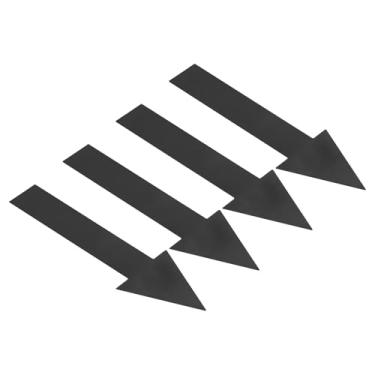 Imagem de Adesivo Arrow 30,5 cm, 4 folhas, placa direcional de PVC, adesivo removível para pisos, marcação de parede, preto