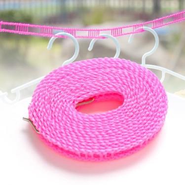 Imagem de Varal de nylon para viagens e acampamento, corda de secagem ajustável resistente ao ar livre com design antiderrapante, linha de roupa portátil para uso interno