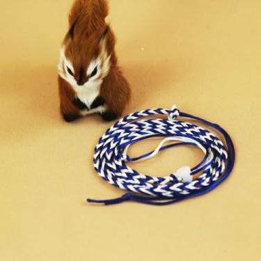 Imagem de Coleira para hamster para animais de estimação de 1,4 m, coleira de coelho, ajustável, para rato, hamster (azul)