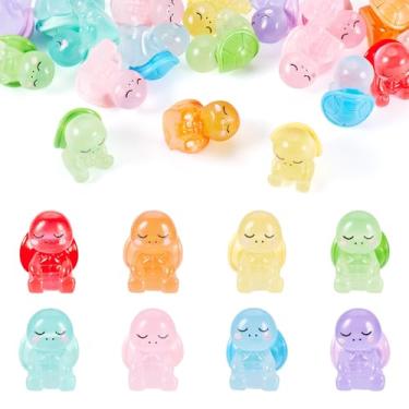 Imagem de 20 miniaturas de tartarugas luminosas que brilham no escuro, estatuetas de tartarugas marinhas para jardim, paisagem, aquário, casa de bonecas, vasos de plantas, decoração