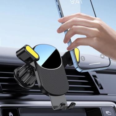 Imagem de Suporte de telefone de carro, suporte de telefone para painel de para-brisa de carro, saída de ar, universal, mãos livres, suporte de celular para carro, adequado para iPhone e smartphone