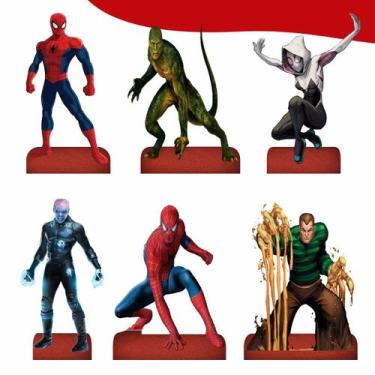 Imagem de Kit 6 Displays de Mesa 30cm MDF 3mm - Homem Aranha - Tudu de Bom