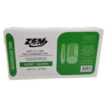 Imagem de Tips Soft Gel Transparente Matte Unha Postiça Quadrada C/500 - Sou Mai