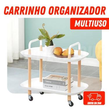 Imagem de Carrinho Organizador Multiuso Com 2 Prateleiras