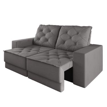 Imagem de Sofá Retrátil E Reclinável 3 Lugares 1,80m Verona Suede Cinza Mamflex Cinza