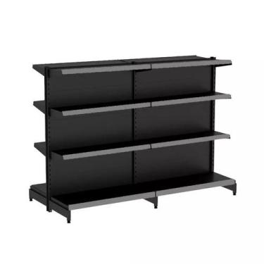 Imagem de Gondola Centro 137 Fit Ate 2 Metros Preto 16 Bandeja Pe Cinza - AMAPÁ