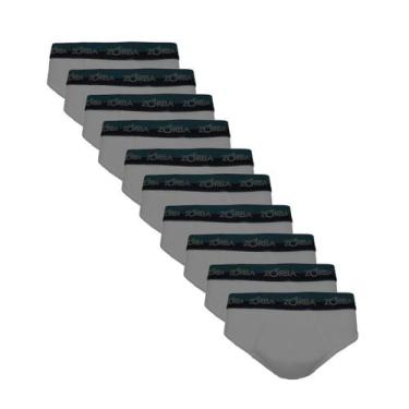 Imagem de Kit 10 Cuecas Zorba Slip Max Algodão 764 Grafite - GG, Grafite, GG