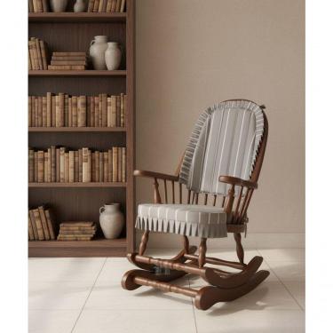 Imagem de Cadeira De Balanço Alba 1,18 X 54 X 60 - Madeira Maciça - Castanho - Móveis De Gramado