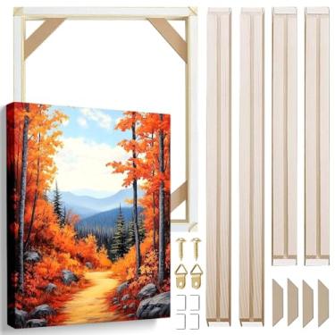 Imagem de B.B.F MAKE Kit de molduras de lona de 61 x 91 cm, barras de madeira resistente para pintura a óleo, impressão, imagem e pintura por números, material de arte de parede para decoração de escritório e