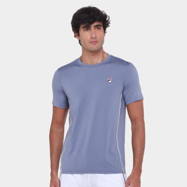 Imagem de Camiseta Fila Tennis Match Masculina, Azul, Branco, P