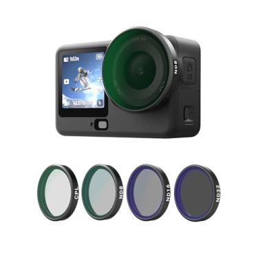 Imagem de TELESIN Kit de filtros CPL ND para DJI Osmo Action 6, pacote com 4 CPL ND8 ND16 ND32, filtro polarizador de densidade neutra de encaixe, Action 6 HD Vidro Óptico/Filtros Multirevestidos Combo
