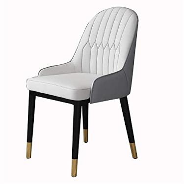 Imagem de Cadeira de jantar, cozinha, sala de jantar, móveis, cadeiras de couro sintético, cadeiras de jantar modernas de couro PU com encosto alto, assento macio, cadeiras de sala de estar, balcão de cozinha