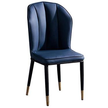 Imagem de Cadeira de jantar, cozinha, sala de jantar, móveis, cadeiras de jantar, cadeiras de jantar de couro PU à prova d'água, cadeira lateral com pernas de metal, cozinha, sala de estar, sala de estar