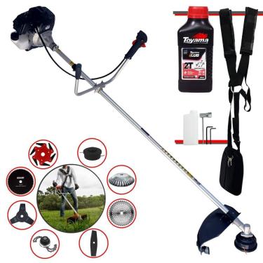Imagem de Podador de Grama Toyama RT43LB25A 43cc + Facas 2 Pontas, 3 Pontas, 6 Pontas, 40 Dentes Vídea, 80 Dentes, Trimmer, Carretel Nylon, Escova + ÓLEO TOYAMA