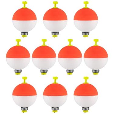 Imagem de Boias e boias de pesca – Pacote com 10 boias de pressão, formato oval de espuma EVA, suprimentos de pescador para truta robalo Panfish