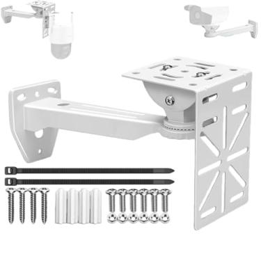 Imagem de Suporte de câmera de segurança de alumínio para montagem na parede - suporte de parede interno/externo resistente com adaptador de aço, compatível com câmeras Dome/IP/PTZ, fácil instalação para