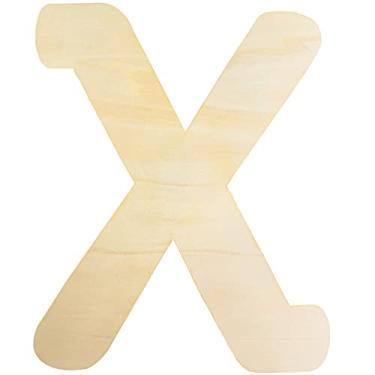 Imagem de Letras de madeira x letras grandes de madeira de 30,5 cm letras de madeira inacabadas para decoração de parede, artesanato, quadro de alfabeto grande em branco, pintura pendurada em casa, berçário