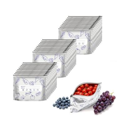 Imagem de Fxfenoxo Sacos de armazenamento reutilizáveis de alumínio para congelador com zíper selável para alimentos (30 peças, pequeno)