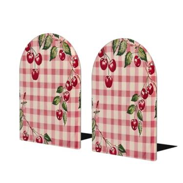 Imagem de Suportes de livros de madeira grandes de frutas vermelhas decorativas antiderrapantes e resistentes terminais de livro para mesa de escritório em casa biblioteca de estudo escolar divisórias de livros