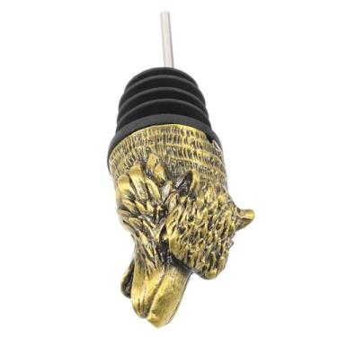 Imagem de MAGICLULU Bico aerador de vinho animal em forma de lobo, rolha de garrafa de vinho, bico de azeite de oliva, tampão superior de bebida para garrafas, despejador de vinho, arejador de vinho, cabeça de