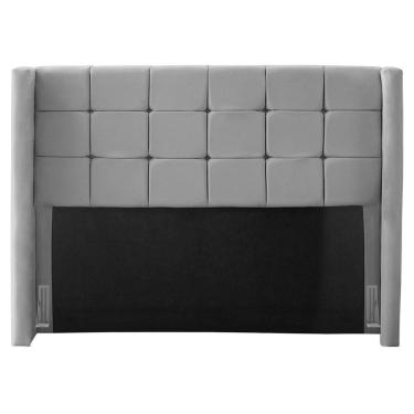 Imagem de Cabeceira Cama Box Casal King Size Gioconda 195cm Com Frame Suede Cinza - Desk Design