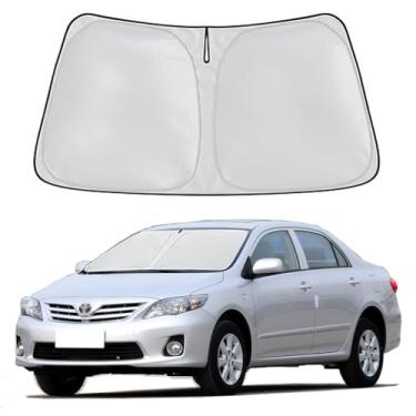 Imagem de Para-brisa para Toyota Corolla 2009 2010 2011 2012 2013 Protetor de viseira de janela frontal para Toyota Corolla SE XSE L LE XLE XLE Acessórios híbridos Sedan Blocos de proteção solar dobráveis raios