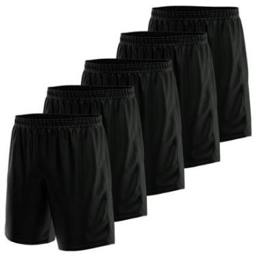 Imagem de Kit 5 Calção Short Futebol Basquete Vôlei Bermuda Dry Treino Academia-Masculino