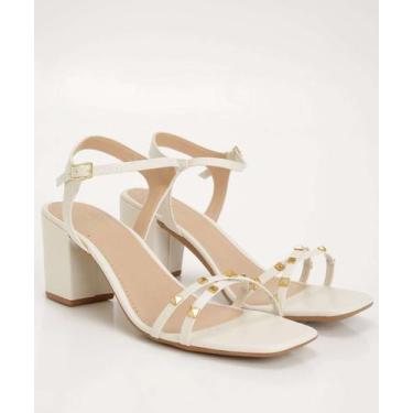Imagem de Sandália Feminino Salto Grosso Cromic N230-15382, Off white, 36