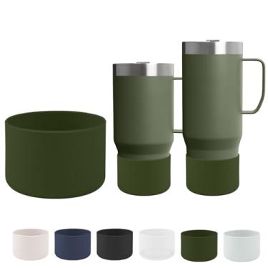 Imagem de WUQID Bota de silicone compatível com Stanley Suburban 680.4 g 850.5 g e Owala Freesip Sway 30 1,134 g, capa protetora antiderrapante e antiamassados, capa inferior durável e acessórios para base de