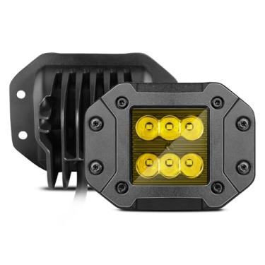 Imagem de Niking Auto 2 cápsulas de LED âmbar para montagem embutida, 120 W, 120 W, luzes de neblina amarelas para dirigir, off-road, barra de luz de trabalho para caminhão, UTV, ATV, SUV, Chevy Boat