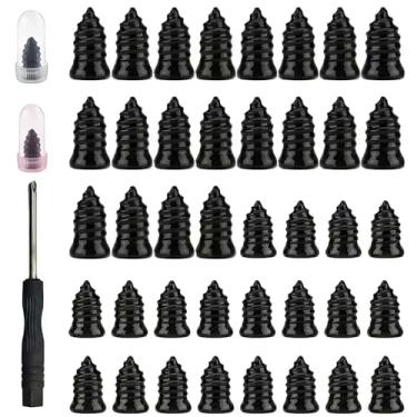 Imagem de WGEGO 40 peças de parafusos de reparo de pneus, kit de reparo de perfuração de pneu de carro com chave de fenda, kit de reparo de pneu de carro self-service, kit universal de reparo de pneu para