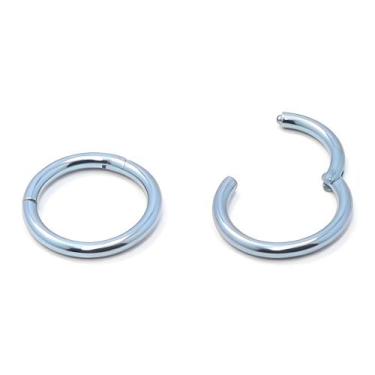 Imagem de Piercing Argola Articulada Click 1.2mm em Titânio Silver Blue 42v - M2