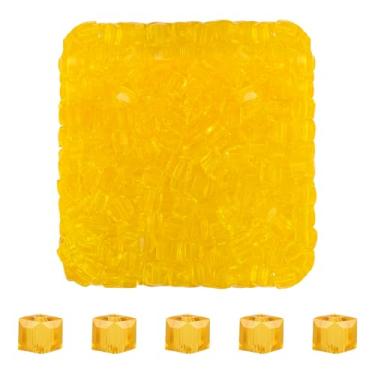 Imagem de Mandala Crafts Contas de cristal de cubo de ouro de 4 mm – 500 contas de vidro facetadas para fabricação de joias, suprimentos de contas, artesanato DIY, pulseiras, colares, brincos e contas