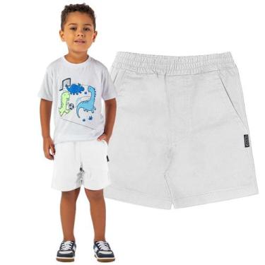 Imagem de Bermuda Infantil Menino Sarja Lisa Com Bolsos Laterais Leve Tamanho:3C