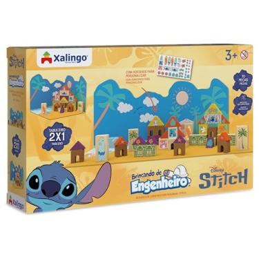 Imagem de Xalingo Blocos de Montar Brincando de Engenheiro Stitch Madeira 70 Peças