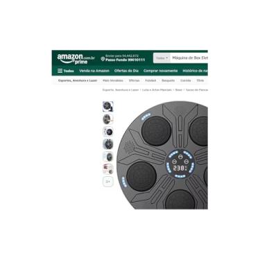 Imagem de Máquina de Box Eletrônica Inteligente com Luzes LED, Display Digital, Bluetooth, 41,5cm Diâmetro, USB Recarregável, Treino de Agilidade