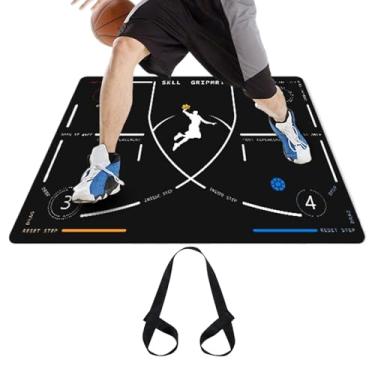 Imagem de Tapetes de basquete para treinamento, tapete de borracha antiderrapante para treinamento de agilidade | Tapete de treino de basquete - para desenvolvimento de habilidades de treino de drible e passos