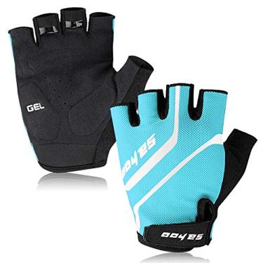 Imagem de Luvas de ciclismo com meia dedo MTB Sport Bike Antiderrapante Respirável curto Levantamento peso fitness esportivas Uso- Almofada silicone Equipamento verão para homens e mulheres