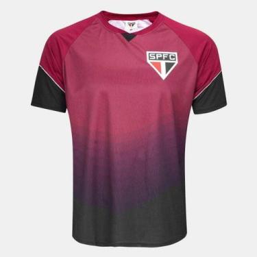 Imagem de Camiseta São Paulo Gallery Masculino - Bordo e Preto - Spr, GG