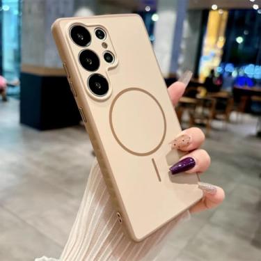 Imagem de Capa magnética para celular Samsung S24 S25 Plus S22 S23 com carregamento sem fio (para Galaxy S24/Dourado Deserto)