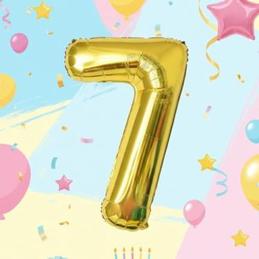 Imagem de 1 peça de balões digitais dourados de 81 cm, decoração de festa de aniversário, globos, artigos de festa de aniversário, adereço para fotos, arranjo de decoração de cena de aniversário de aniversário