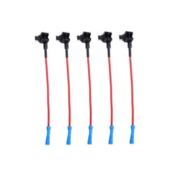Imagem de 10/5pcs Car Fuse Holder Medium Small M1ni Size Add-a-circuit TAP Adapter m/ic-r/o Standard ATM B1ade Fuses Fit Compatible Car Motorcycle Vans (Size : Mini-5pcs)