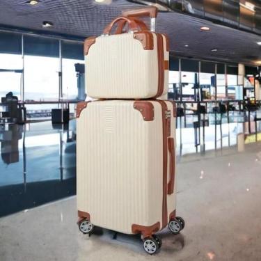 Imagem de Mala 23kg com frasqueira  lançamento blogueirinha - Novit, BEGE