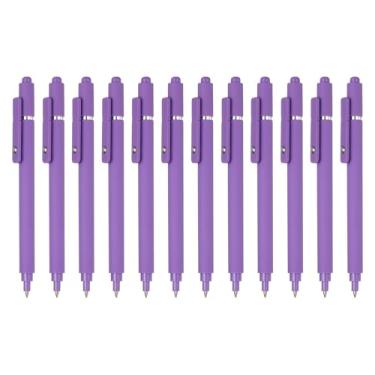Imagem de PATIKIL 12 canetas de gel retráteis, tinta preta de 0,5 mm, ponta fina, escrita suave, linda caneta estética de secagem rápida para escritório, casa, diário, anotações, suprimentos, roxo