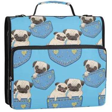 Imagem de MTcxMDAwODQyMVAwaHgxZXRNdDRi fichários de 3 anéis para serviço pesado com zíper organizador de fichários escolares com alça de ombro pasta de portfólio de armazenamento com alça de ombro com alça de