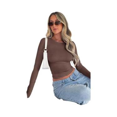 Imagem de Camiseta Com Capuz Feminina Slim Fit De Manga Longa Casual Esportiva P