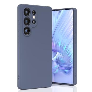 Imagem de Boaixiaen Capa para celular compatível com Samsung Galaxy S25 Ultra, de silicone líquido, fina, macia, TPU e proteção total à prova de choque para Galaxy S25 Ultra 5G de 6,9 polegadas (cinza)