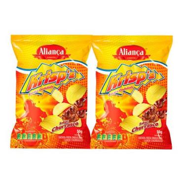 Imagem de Kit 2 Batata Aliança Krisps Ondulada Churrasco 50g